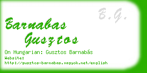 barnabas gusztos business card