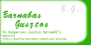 barnabas gusztos business card